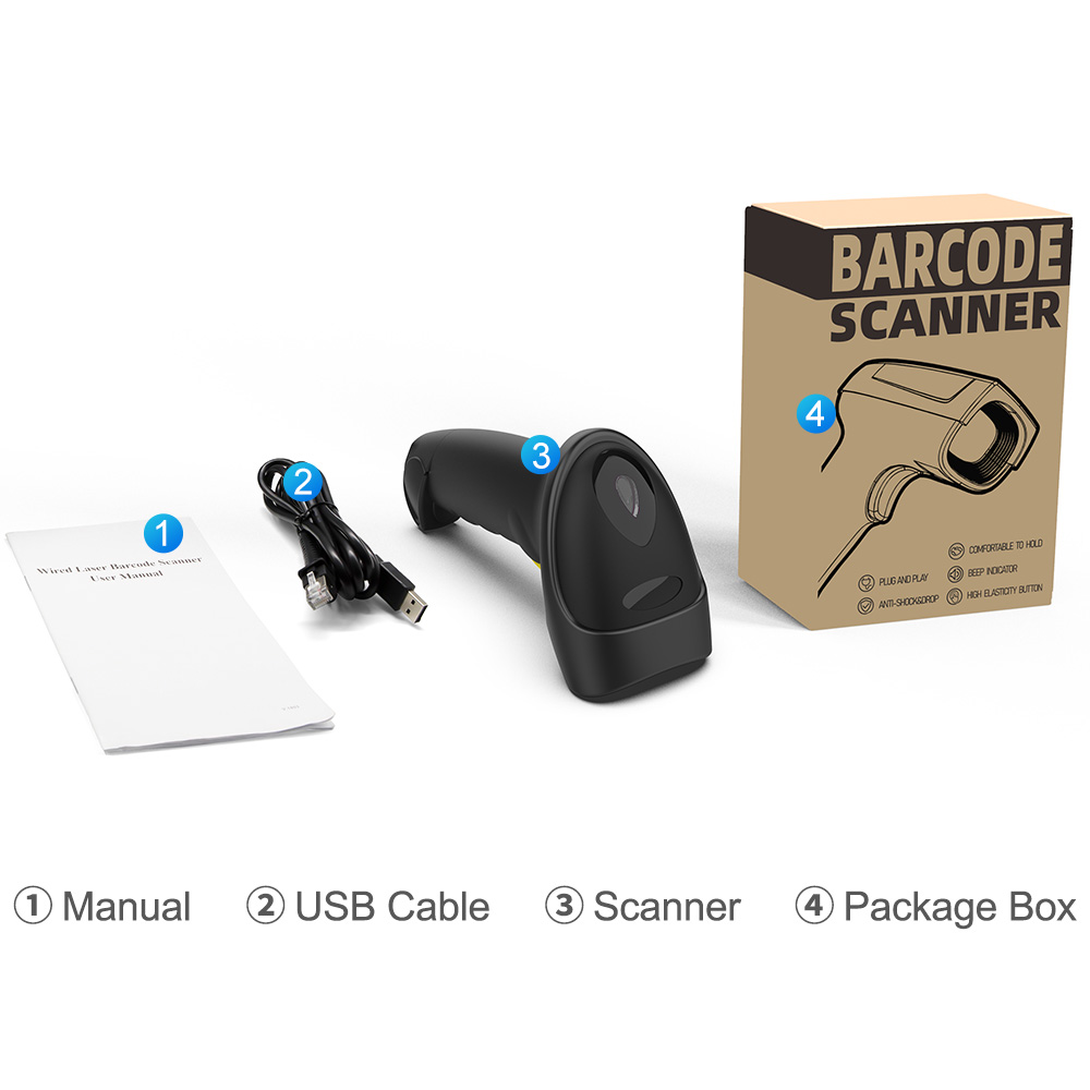X-9200 1D Laser Wired Handhold Barcode Scanner_5